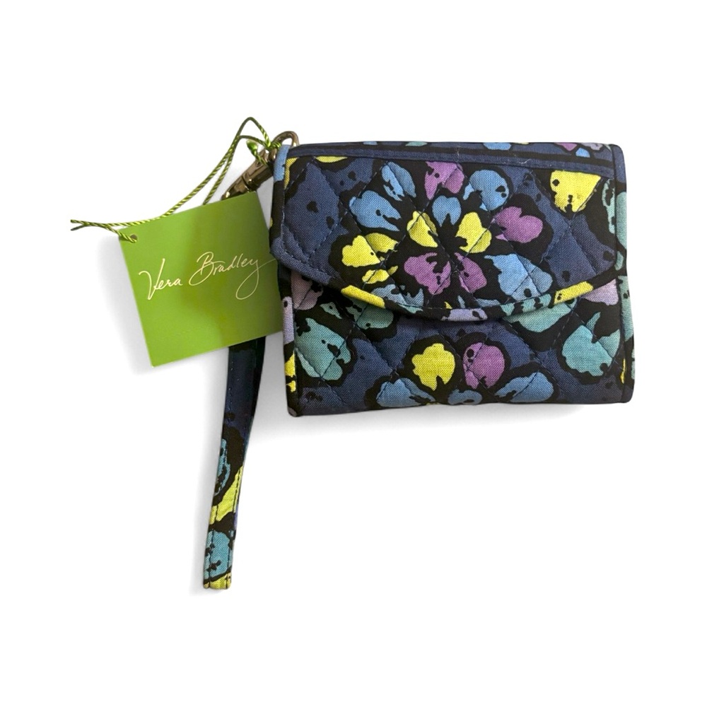 Vera Bradley Super Smart Floral Wristlet- Indigo Pop- NWT